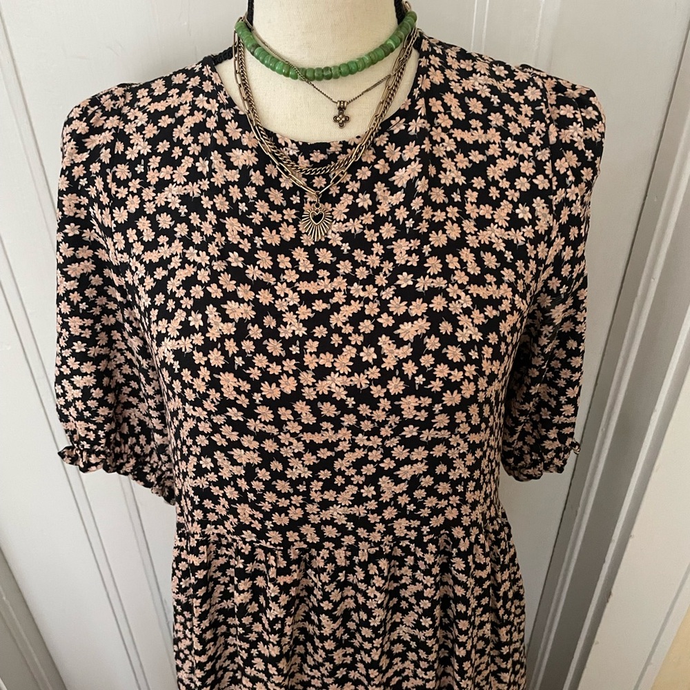 Zara NWOT Boho Floral Tiered Midi Dress - Picture 3 of 9